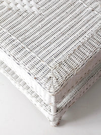 antique white wicker coffee table