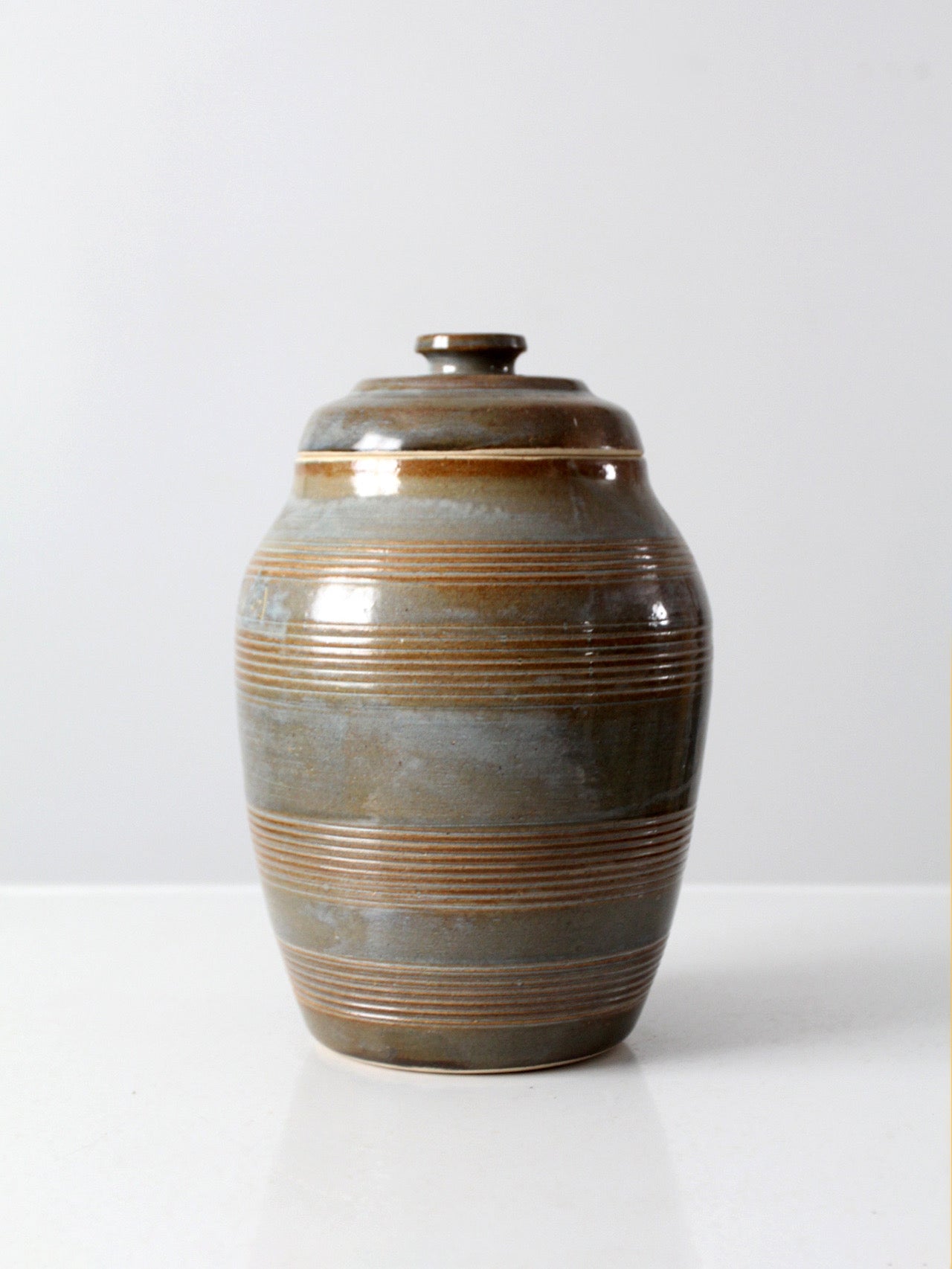 vintage studio pottery lidded jar