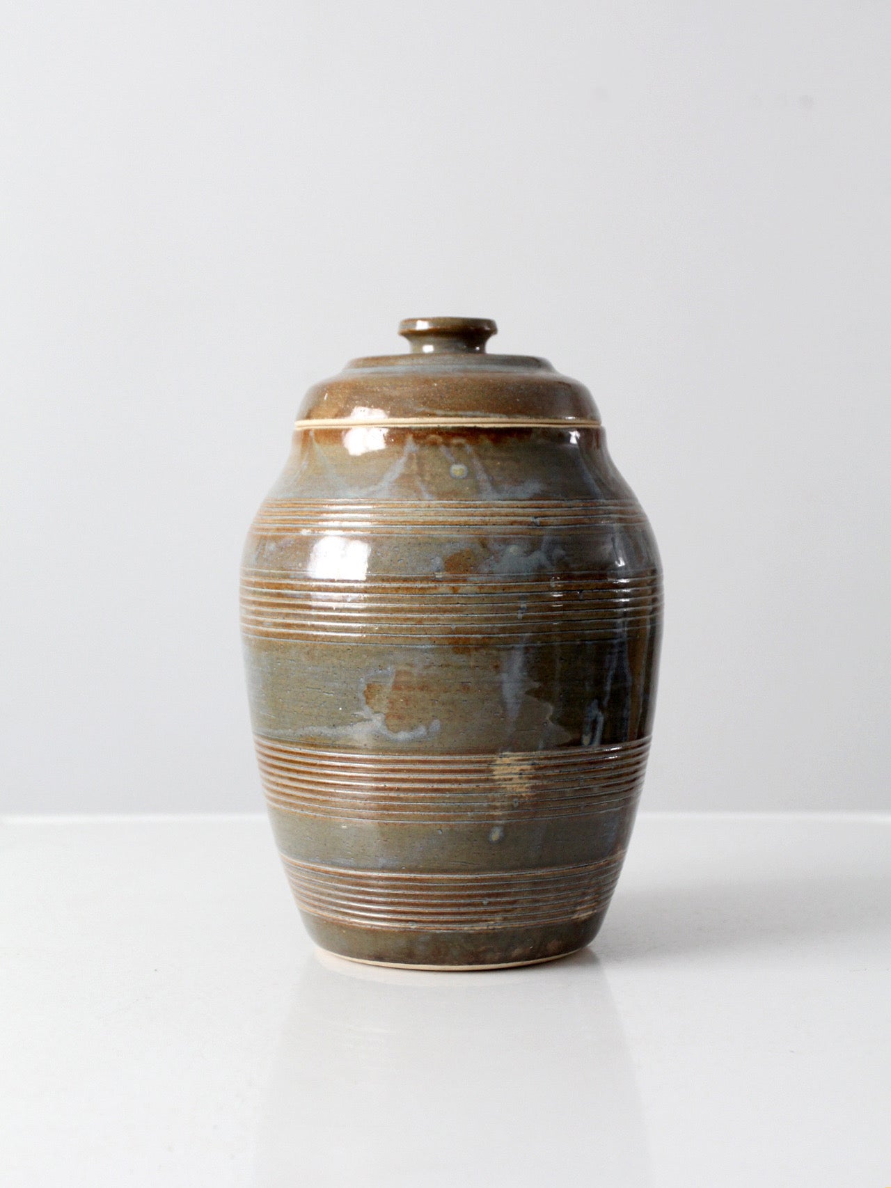 vintage studio pottery lidded jar