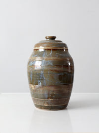 vintage studio pottery lidded jar