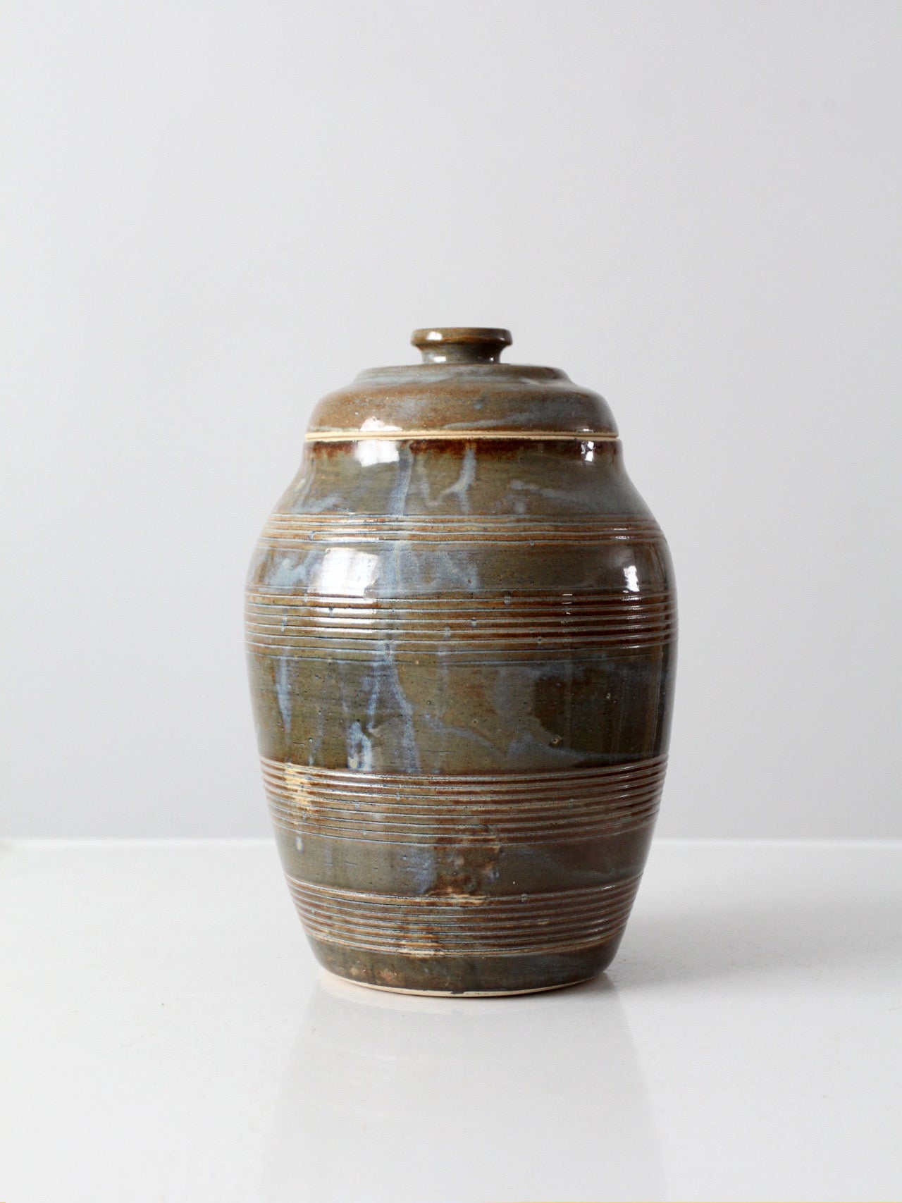 vintage studio pottery lidded jar