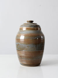 vintage studio pottery lidded jar