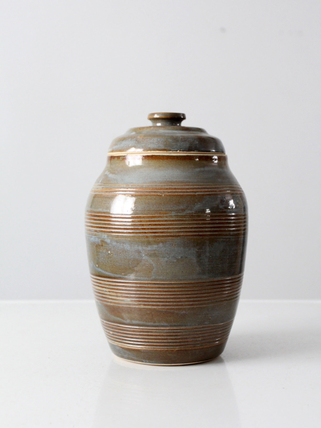 vintage studio pottery lidded jar