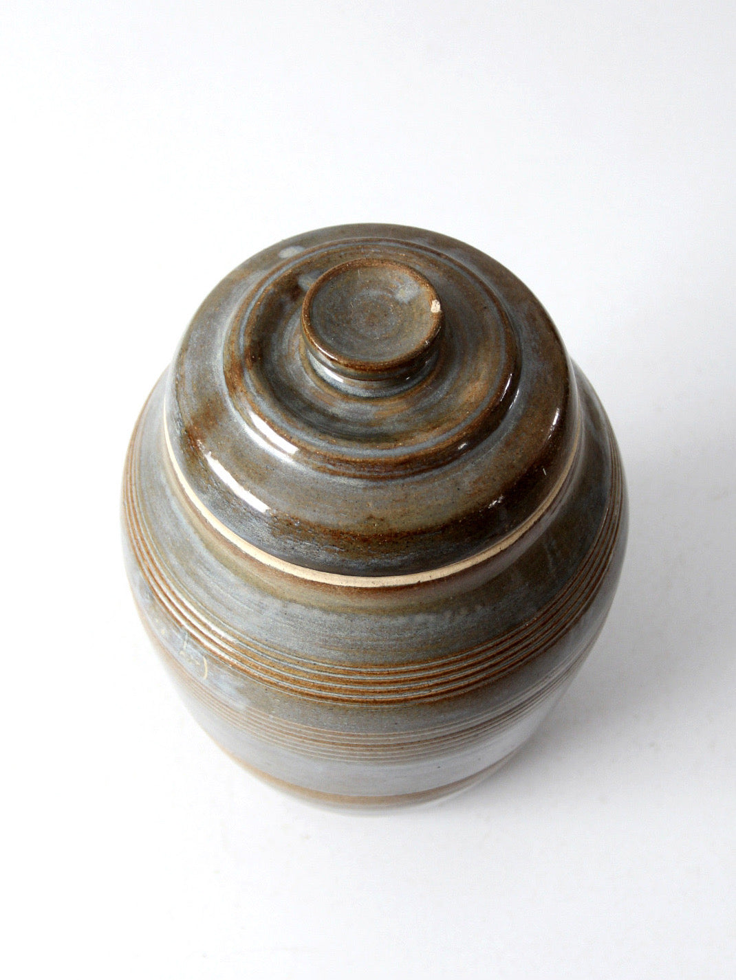 vintage studio pottery lidded jar