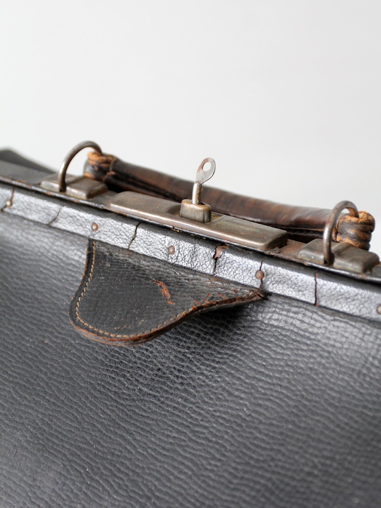 antique black leather doctor's bag