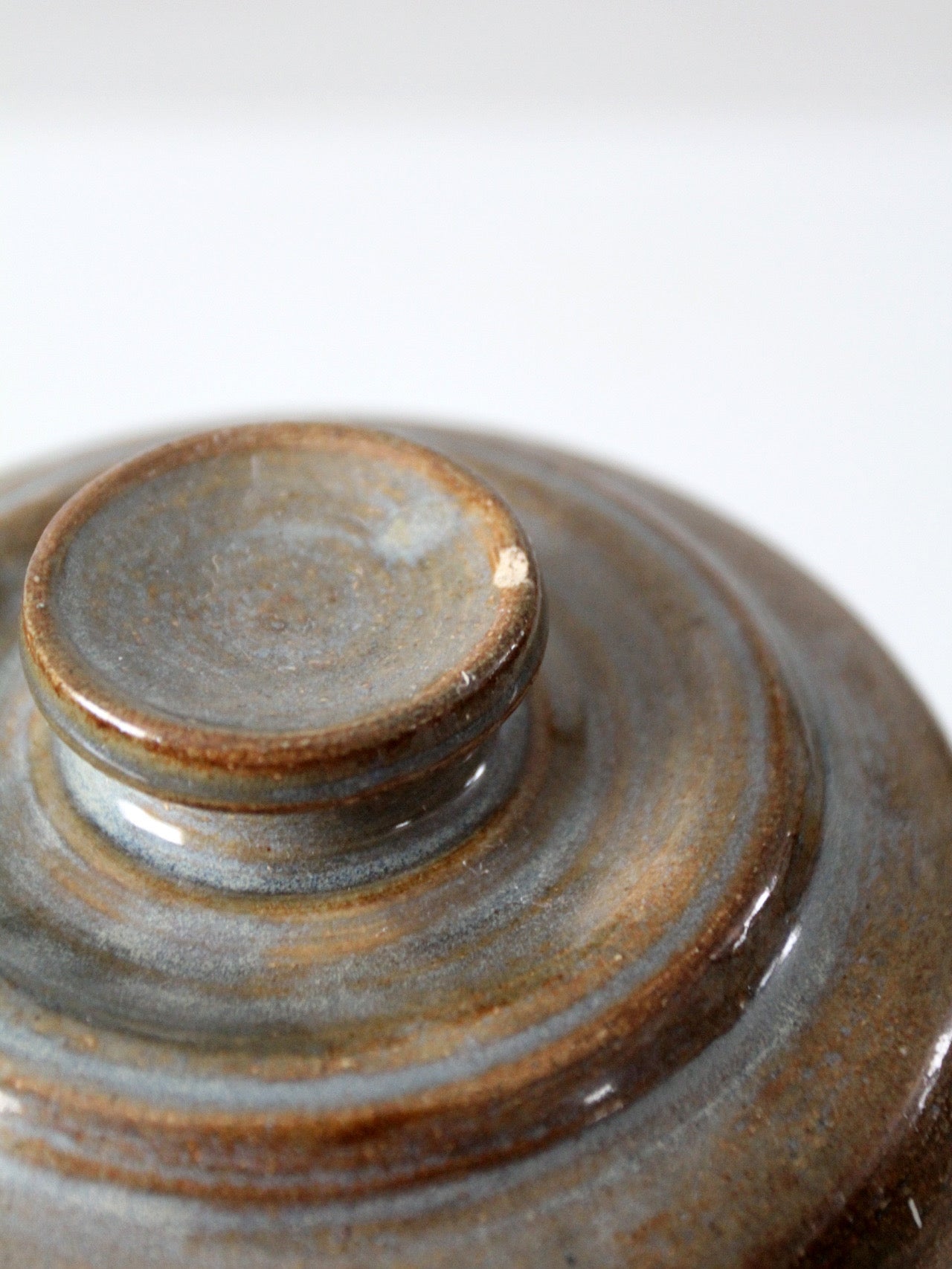 vintage studio pottery lidded jar