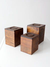 mid-century wood canister set