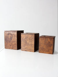 mid-century wood canister set