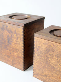 mid-century wood canister set
