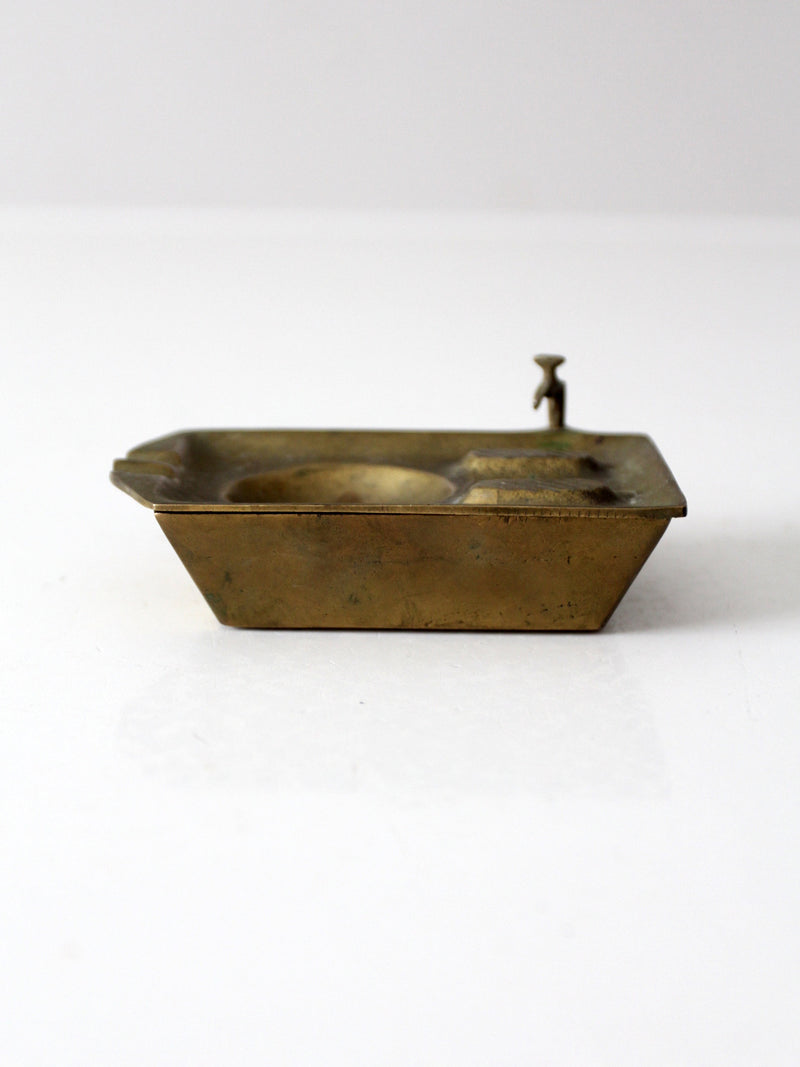 mid-century brass bathtub ashtray