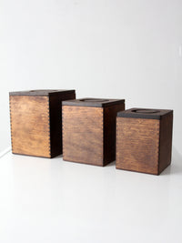 mid-century wood canister set