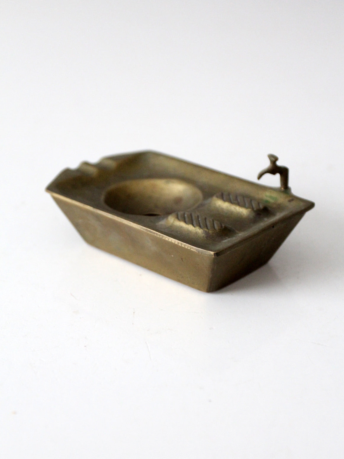 mid-century brass bathtub ashtray