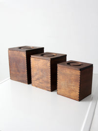 mid-century wood canister set
