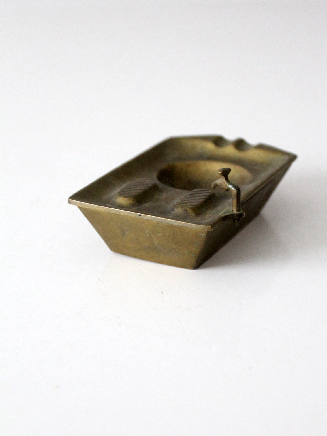 mid-century brass bathtub ashtray