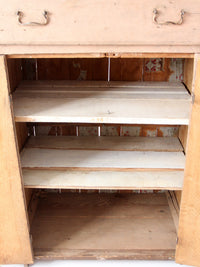 antique painted wood cupboard with drawer and double doors