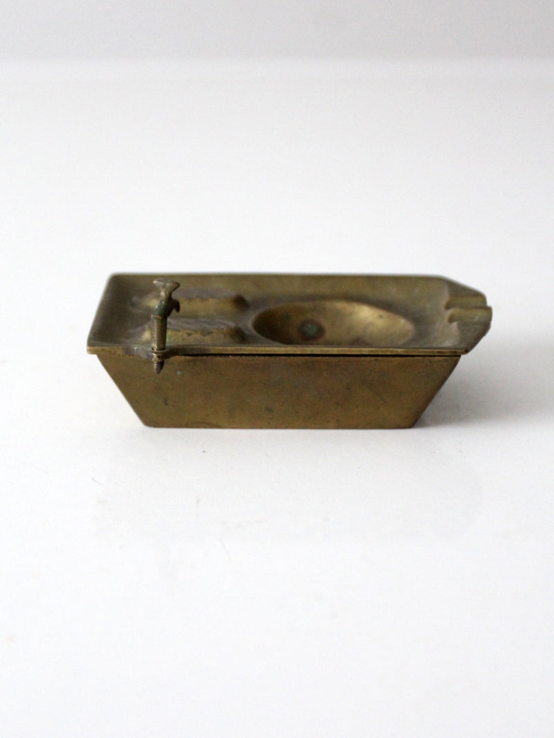 mid-century brass bathtub ashtray