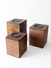 mid-century wood canister set