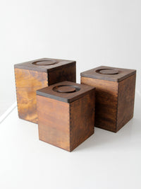 mid-century wood canister set