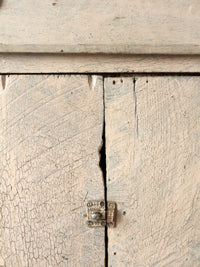 antique painted wood cupboard with drawer and double doors