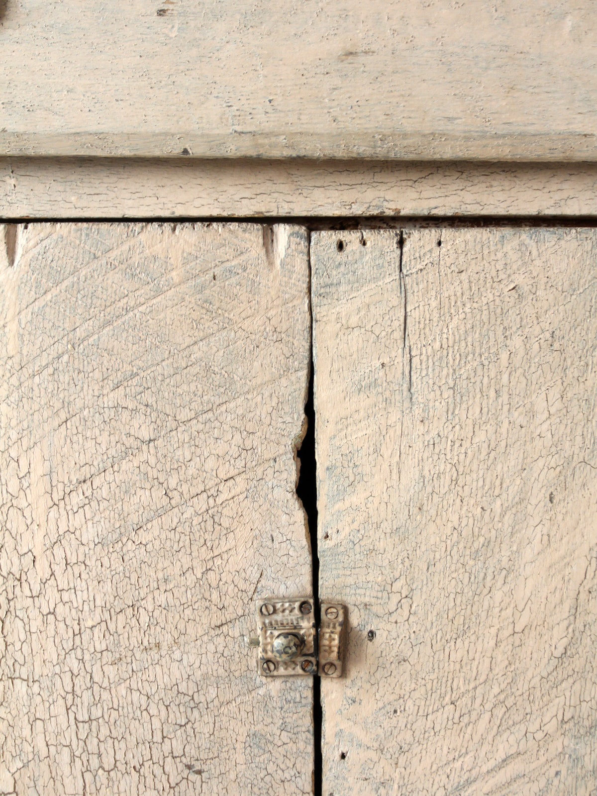 antique painted wood cupboard with drawer and double doors