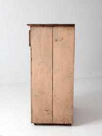 antique painted wood cupboard with drawer and double doors