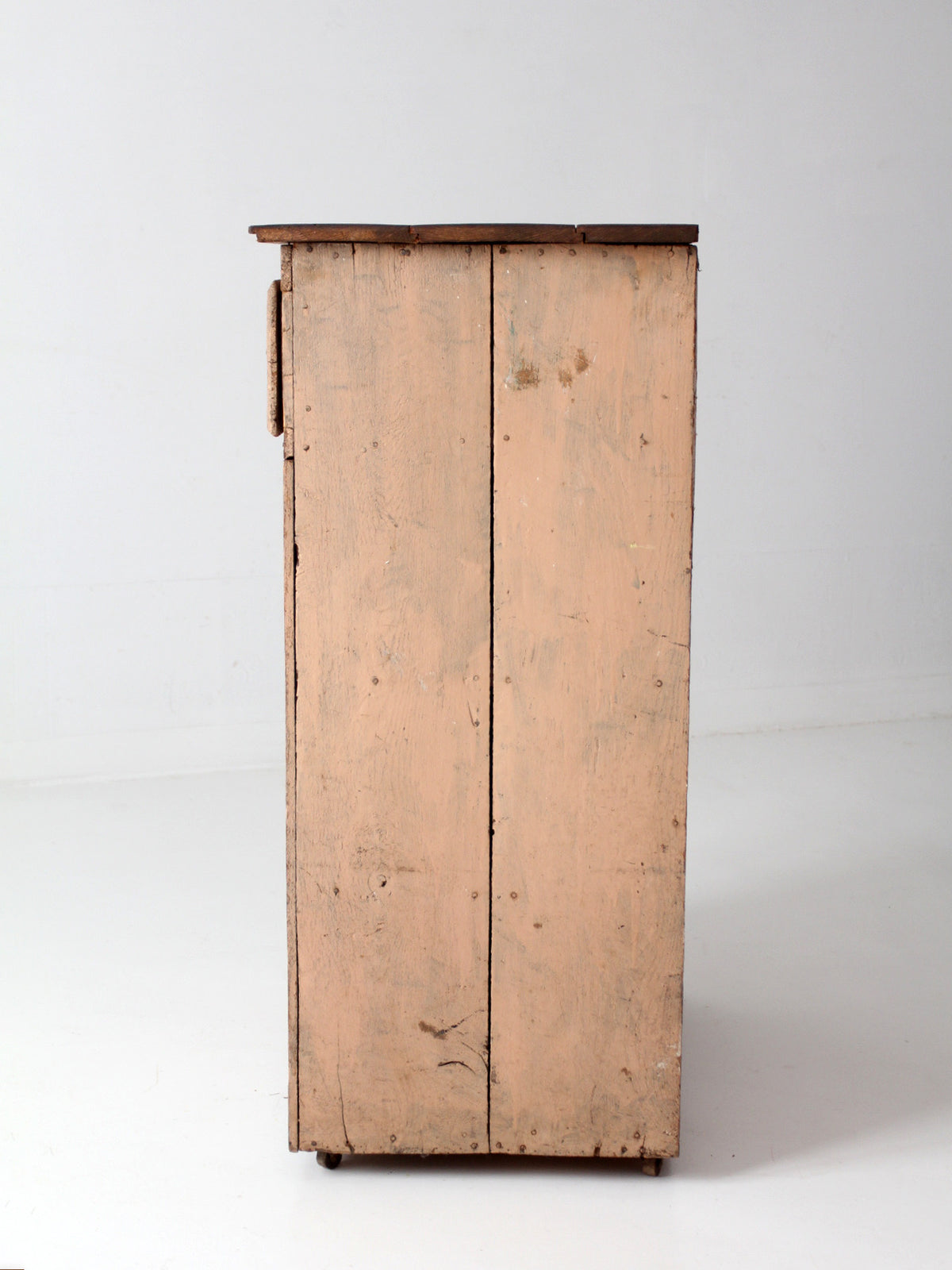 antique painted wood cupboard with drawer and double doors