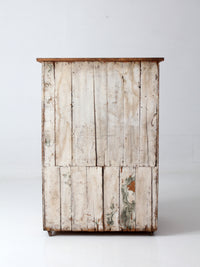 antique painted wood cupboard with drawer and double doors