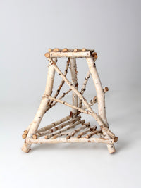 vintage rustic birch twig plant stand end table