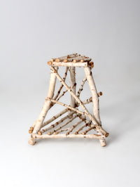 vintage rustic birch twig plant stand end table