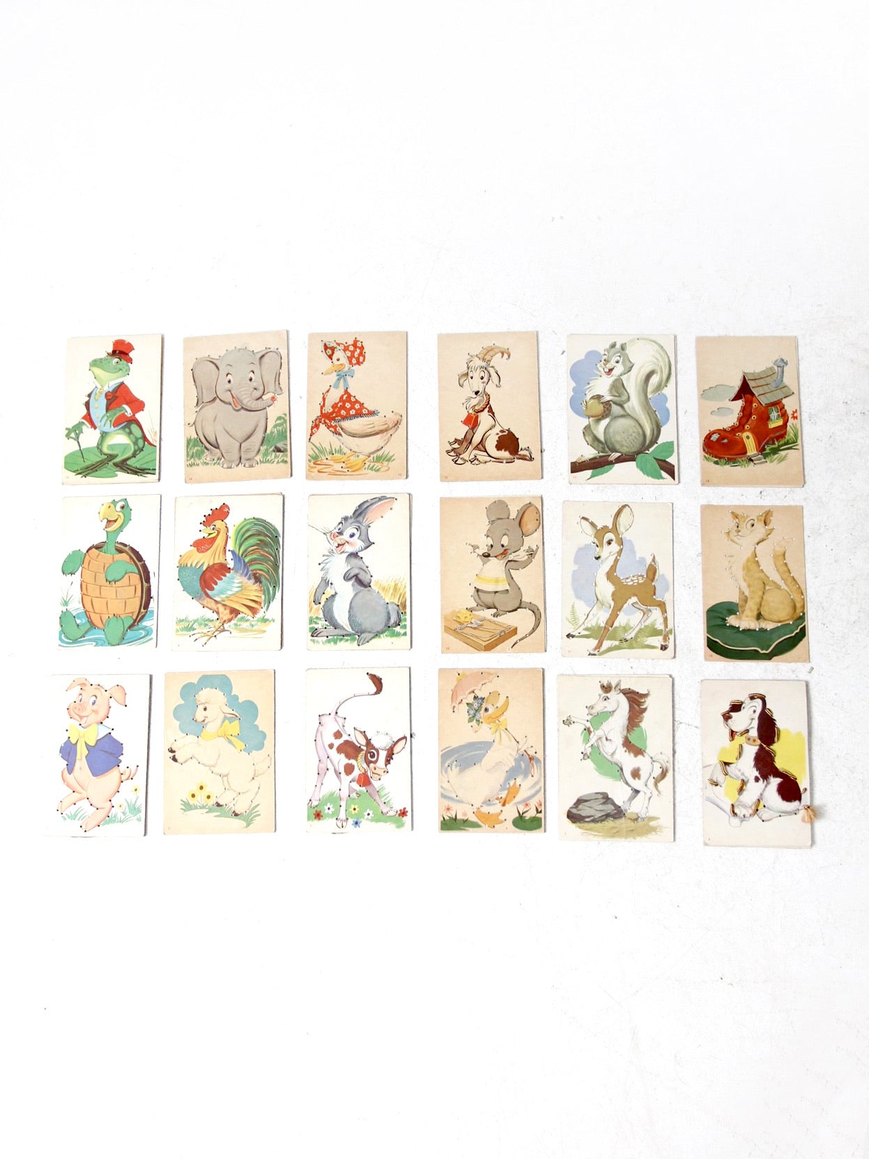 mid-century children's lacing cards set