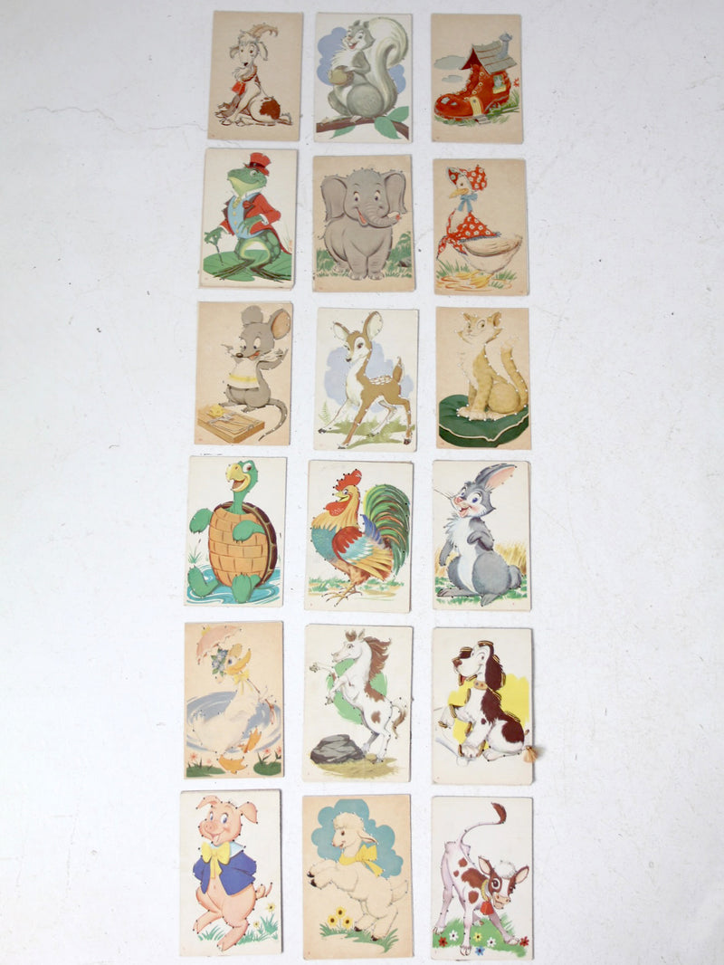 mid-century children's lacing cards set