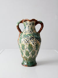 vintage majolica grapevine vase
