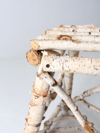 vintage rustic birch twig plant stand end table