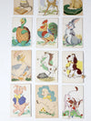 mid-century children's lacing cards set