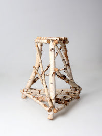 vintage rustic birch twig plant stand end table
