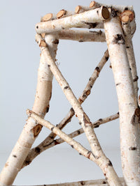vintage rustic birch twig plant stand end table