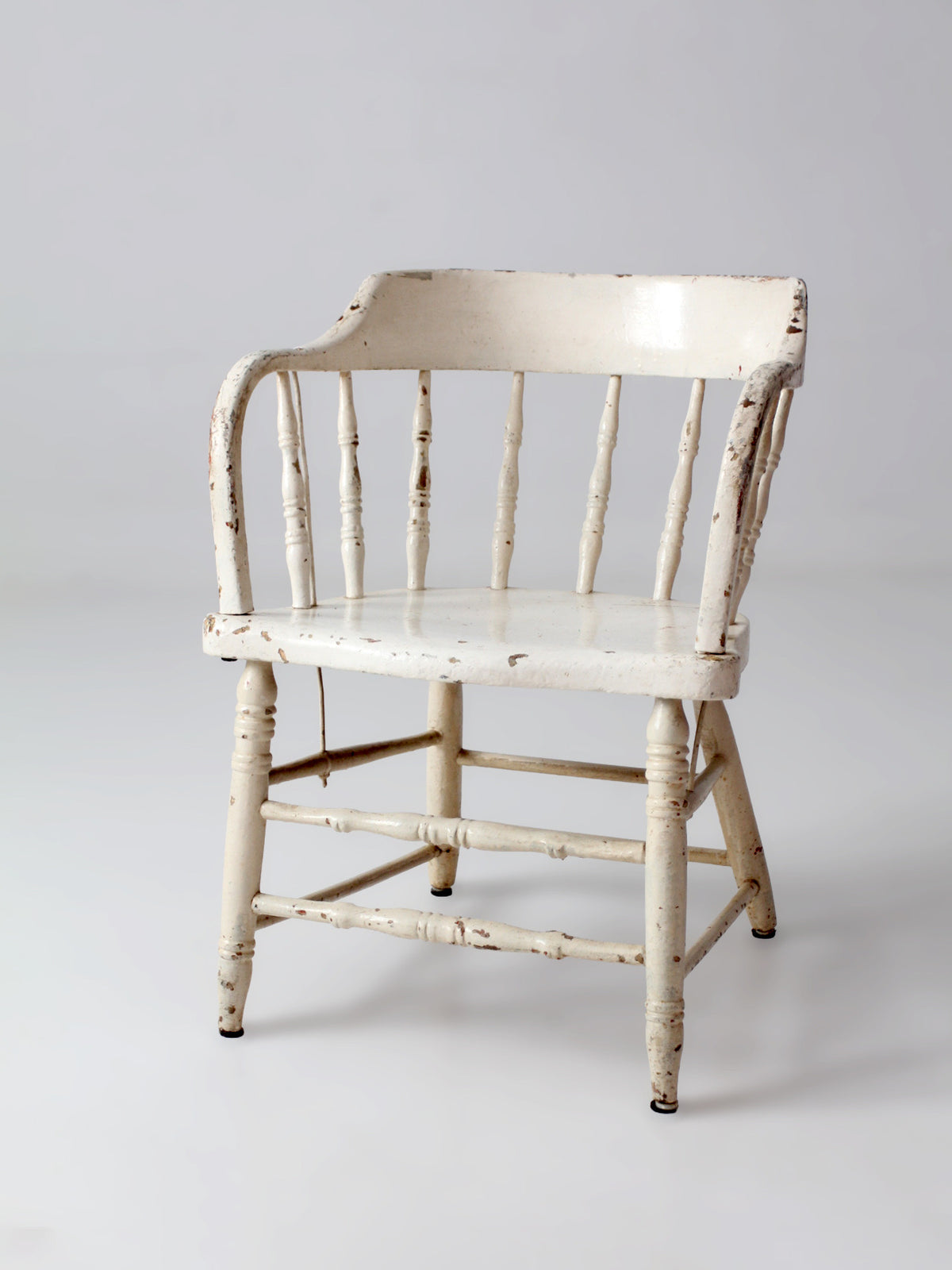 antique white painted Windsor captain's chair