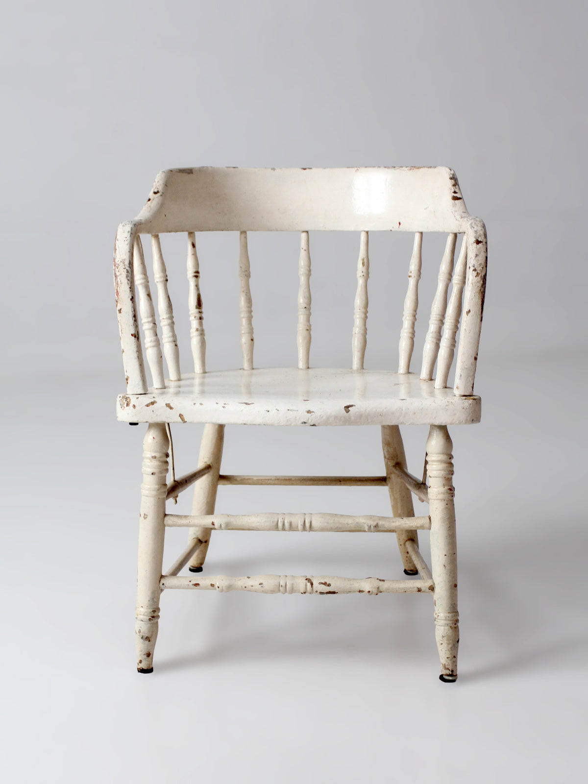 antique white painted Windsor captain's chair