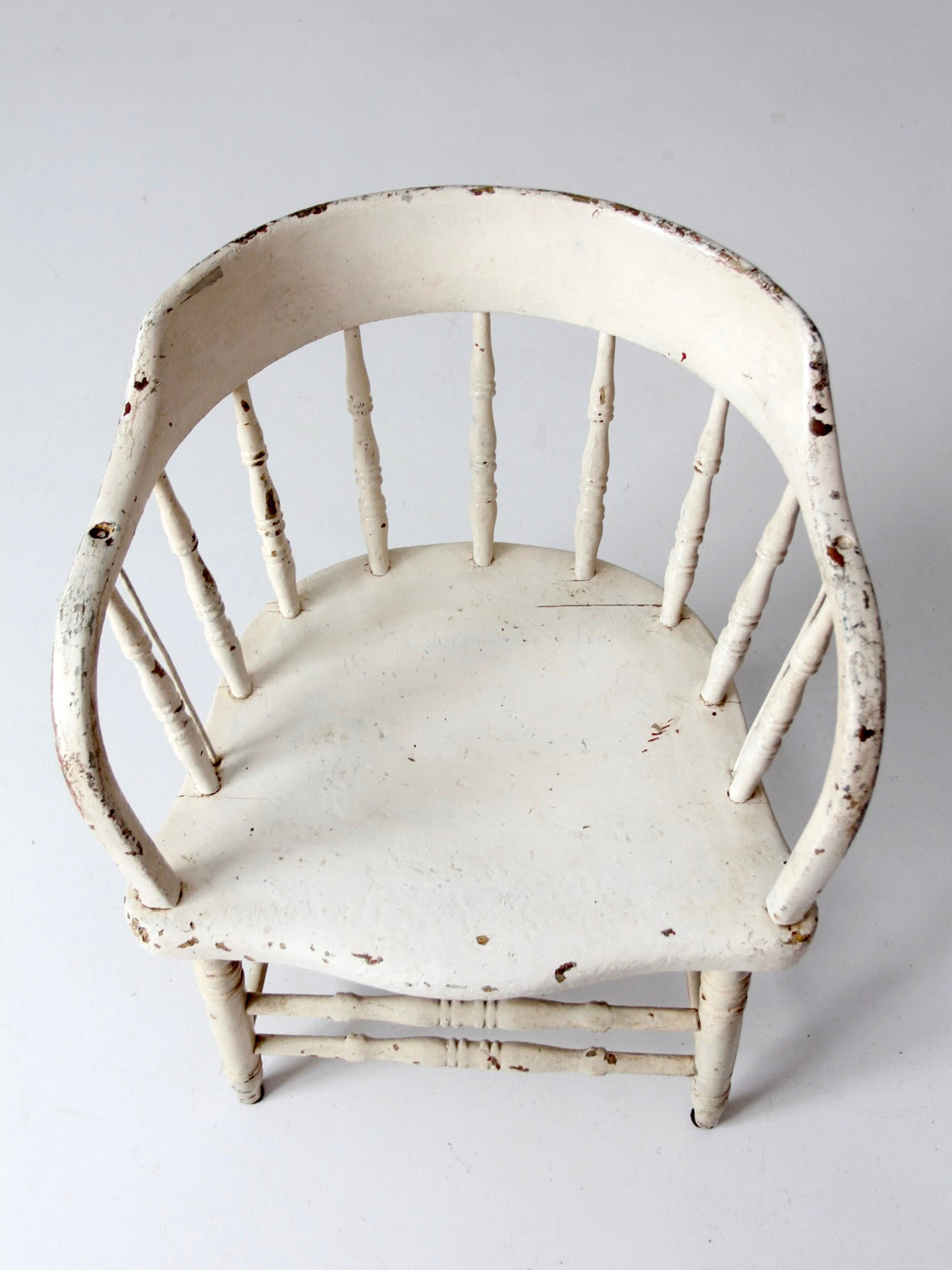 antique white painted Windsor captain's chair
