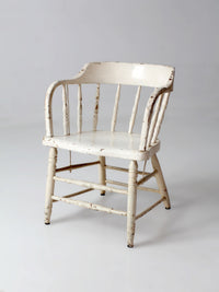 antique white painted Windsor captain's chair