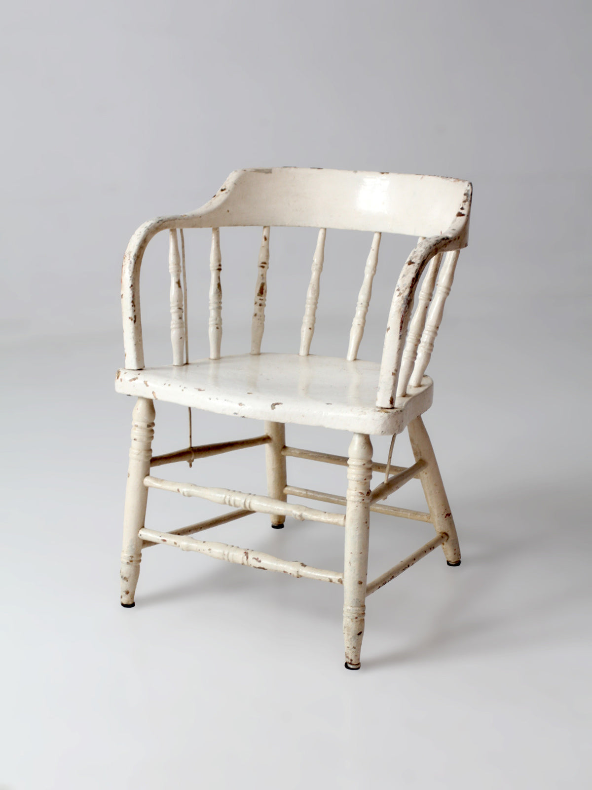 antique white painted Windsor captain's chair