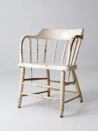 antique white painted Windsor captain's chair