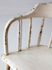 antique white painted Windsor captain's chair