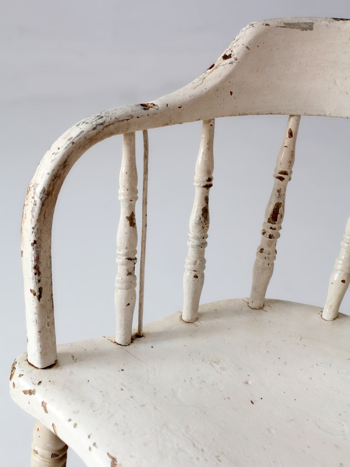 antique white painted Windsor captain's chair
