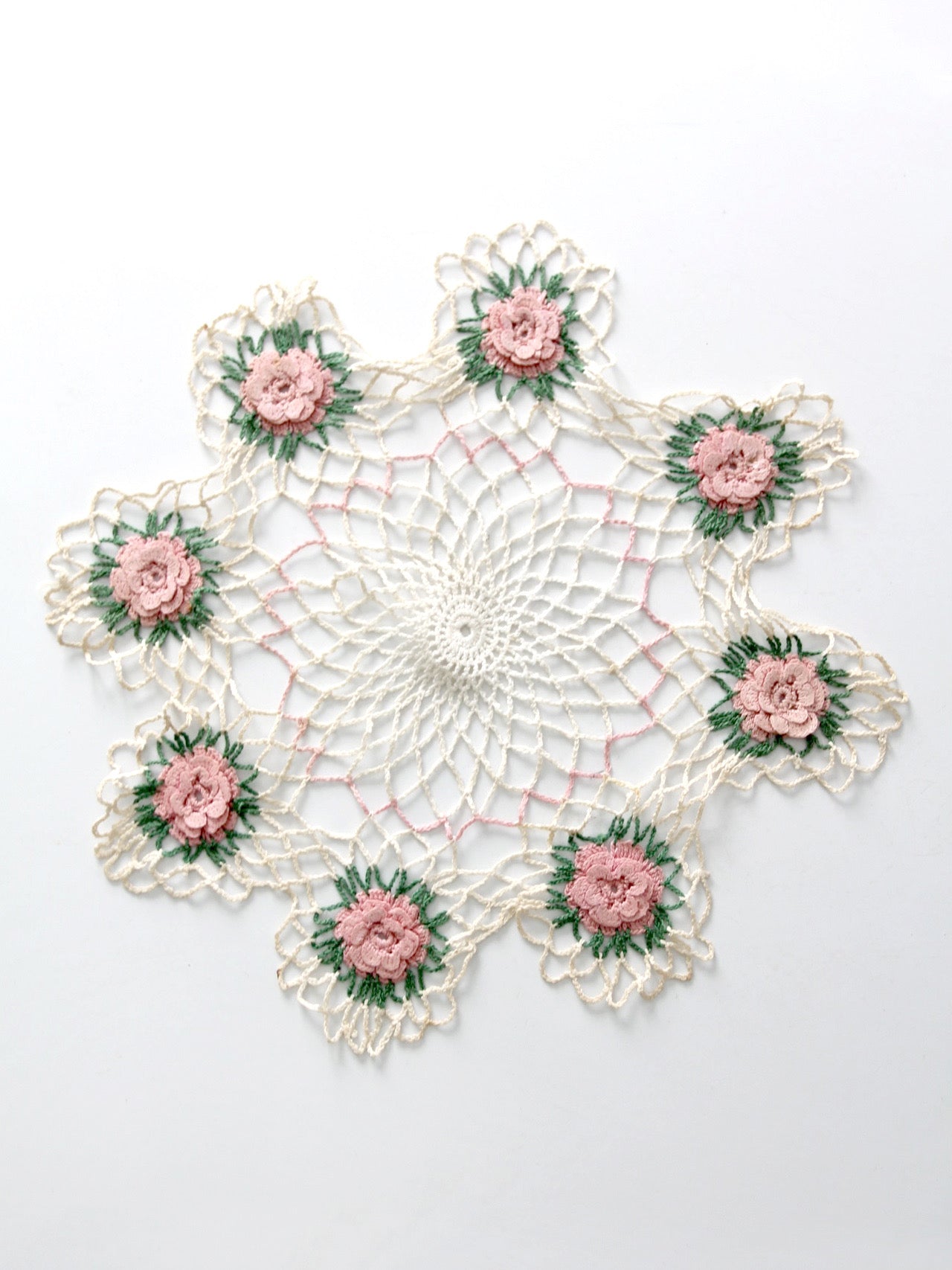 vintage hand crocheted floral doily