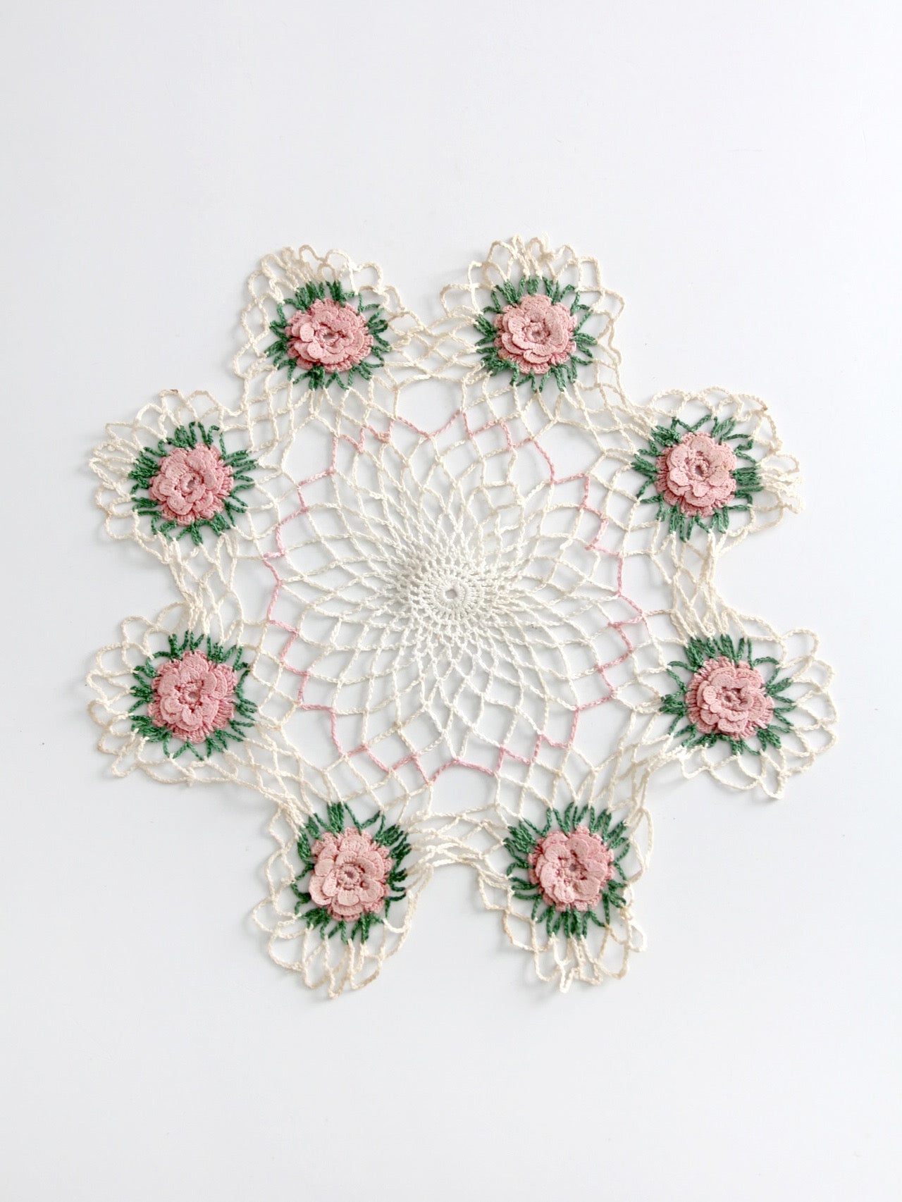 vintage hand crocheted floral doily