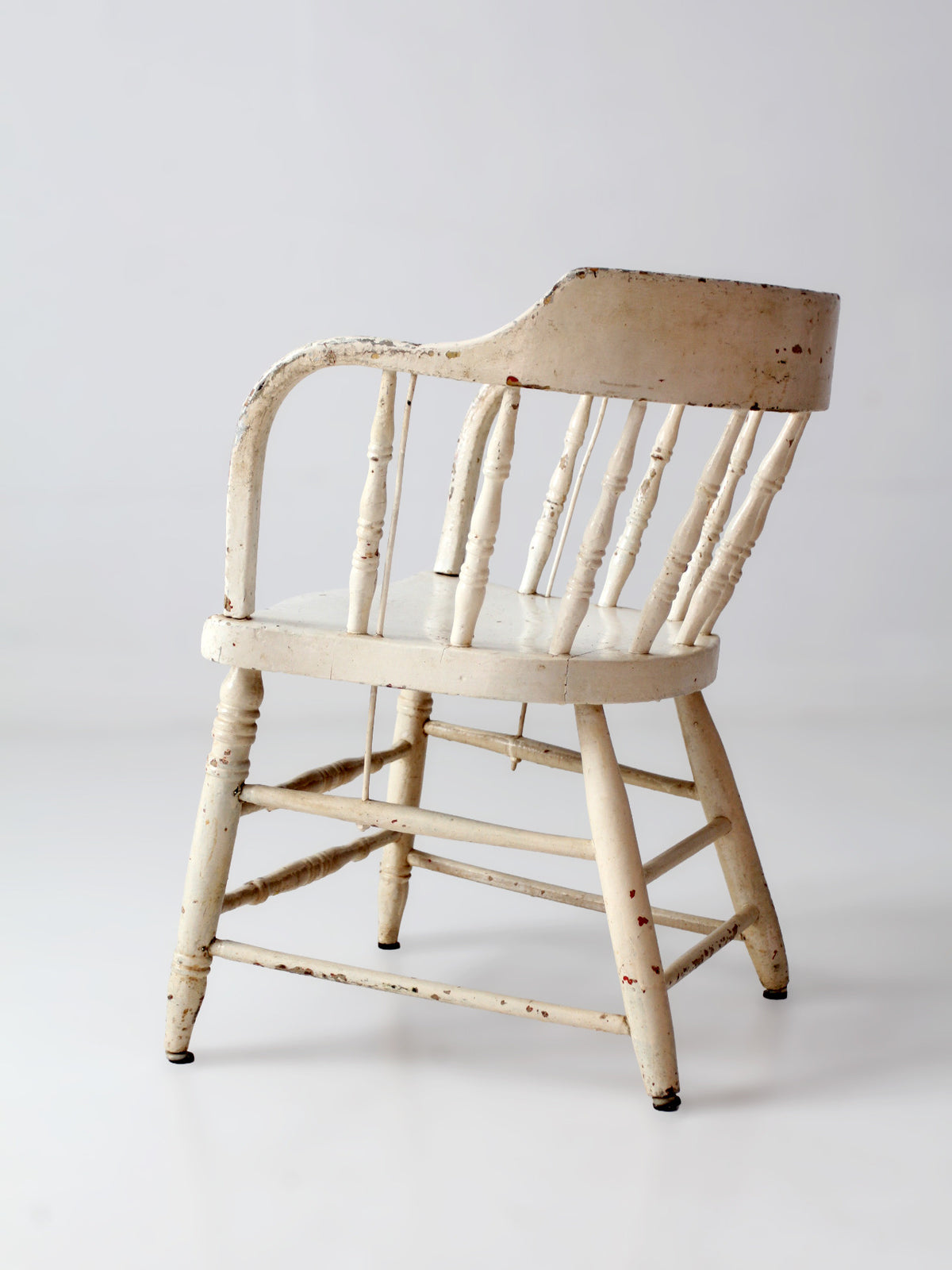 antique white painted Windsor captain's chair