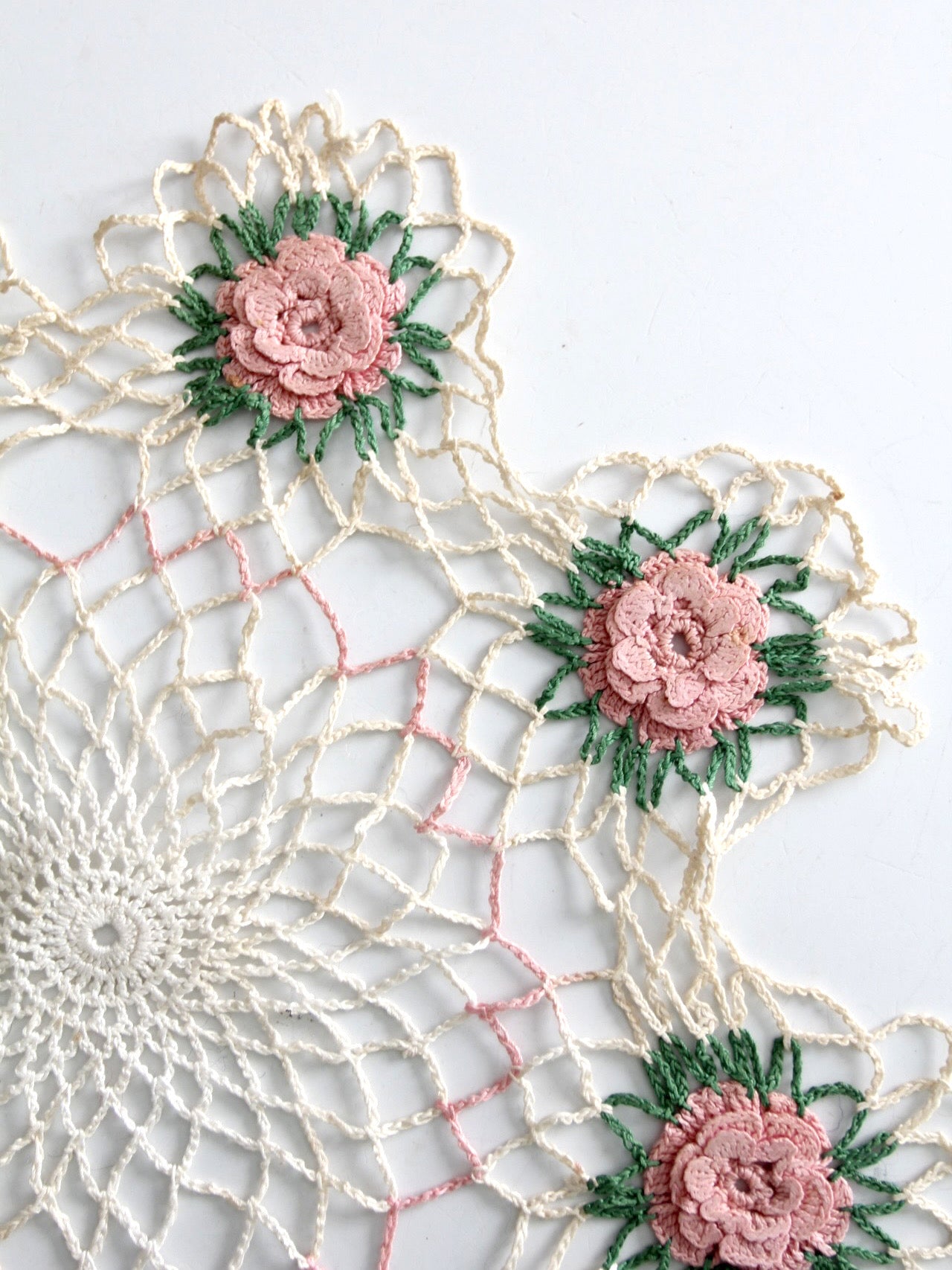 vintage hand crocheted floral doily