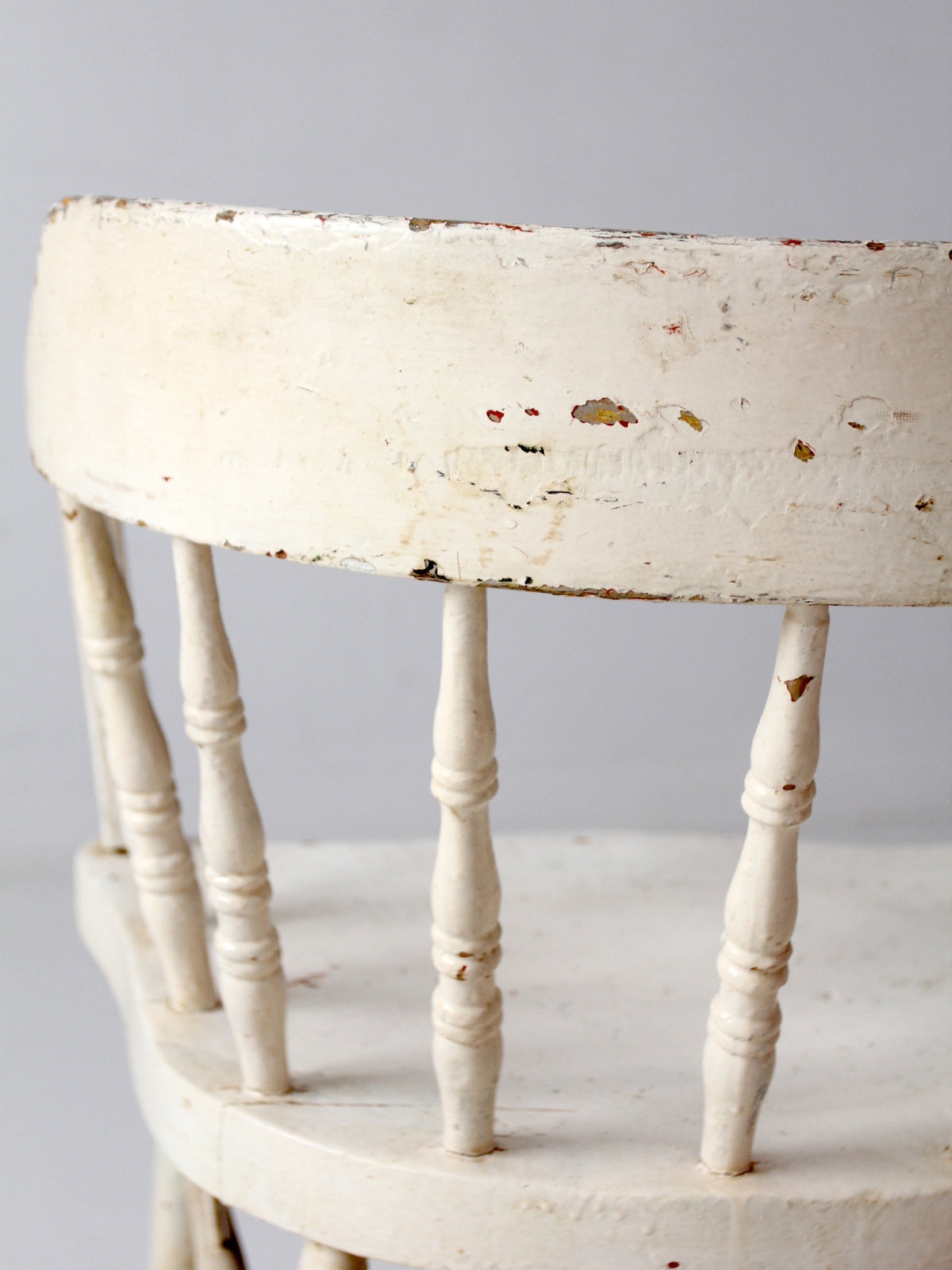 antique white painted Windsor captain's chair