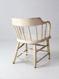 antique white painted Windsor captain's chair